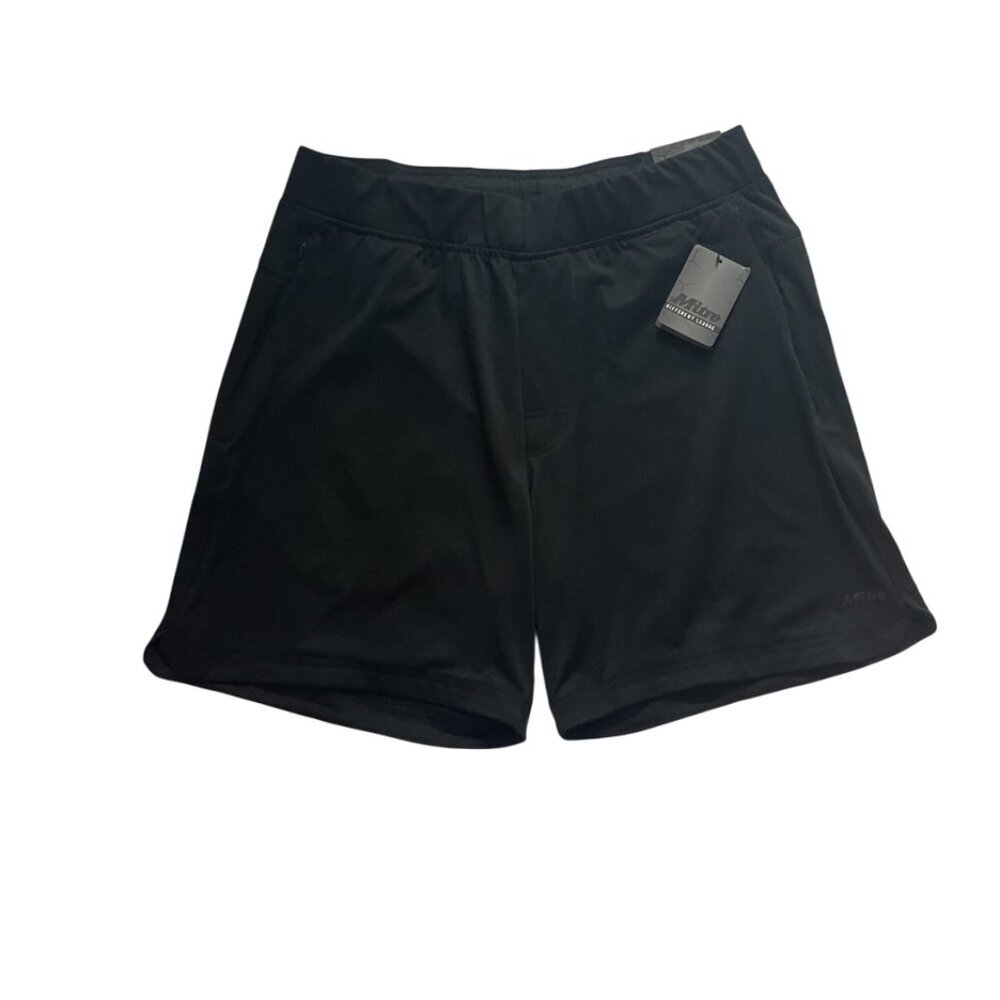 Mitre. Men's black stretchy shorts. Size L. Made in Bangladesh. NWT